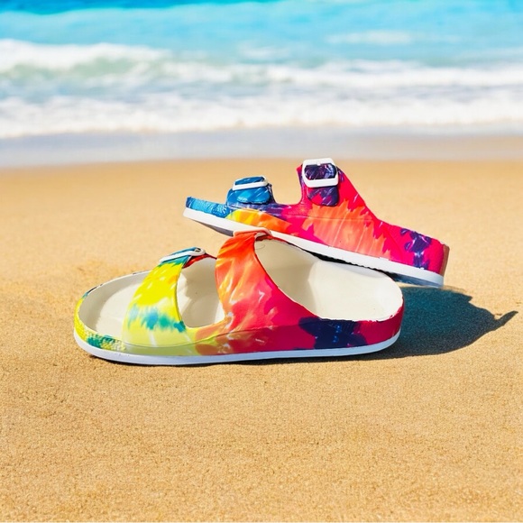 Tie-Dye Sandals Adjustable Straps Contoured Footbed New Size 41 or 10 - Picture 4 of 8